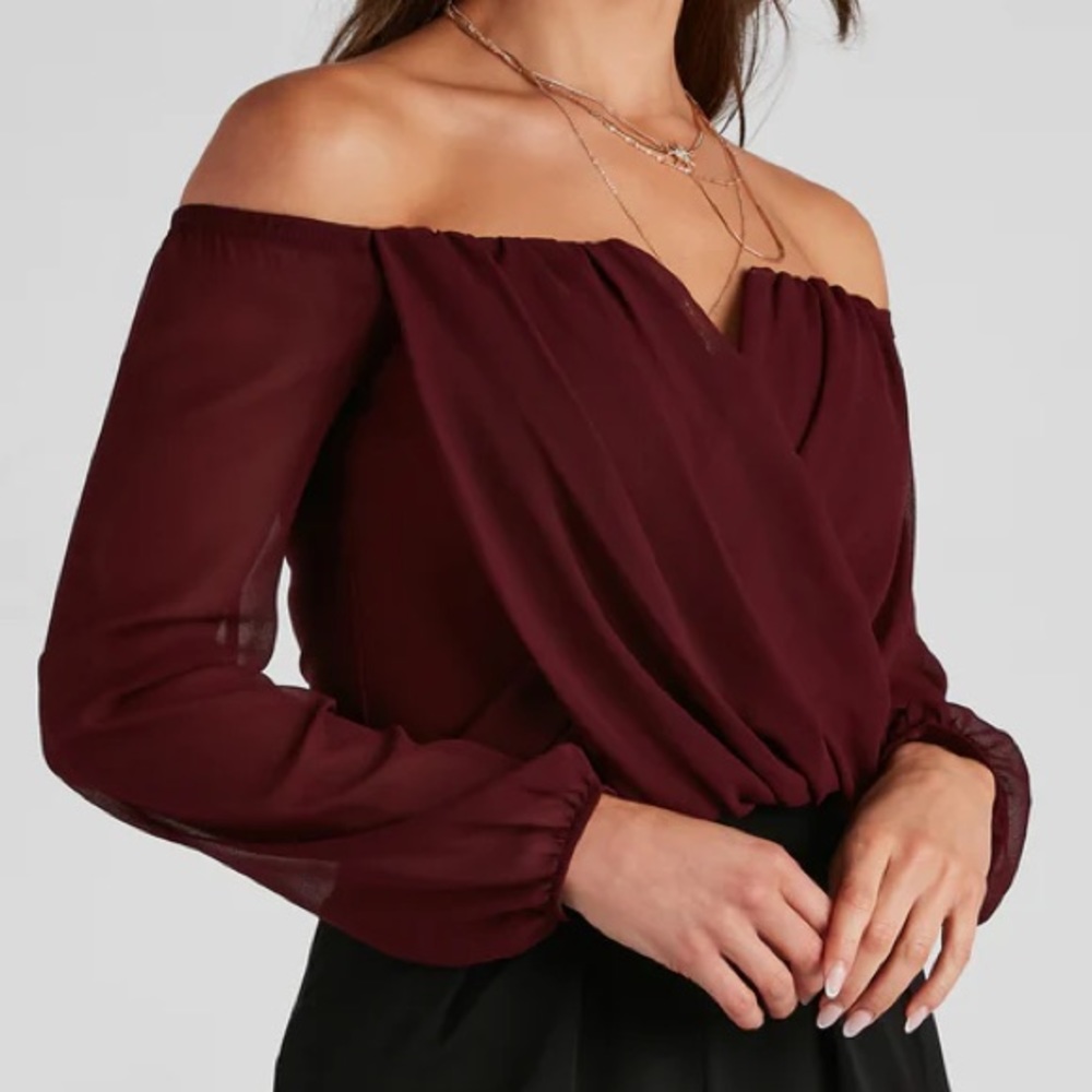Burgundy top